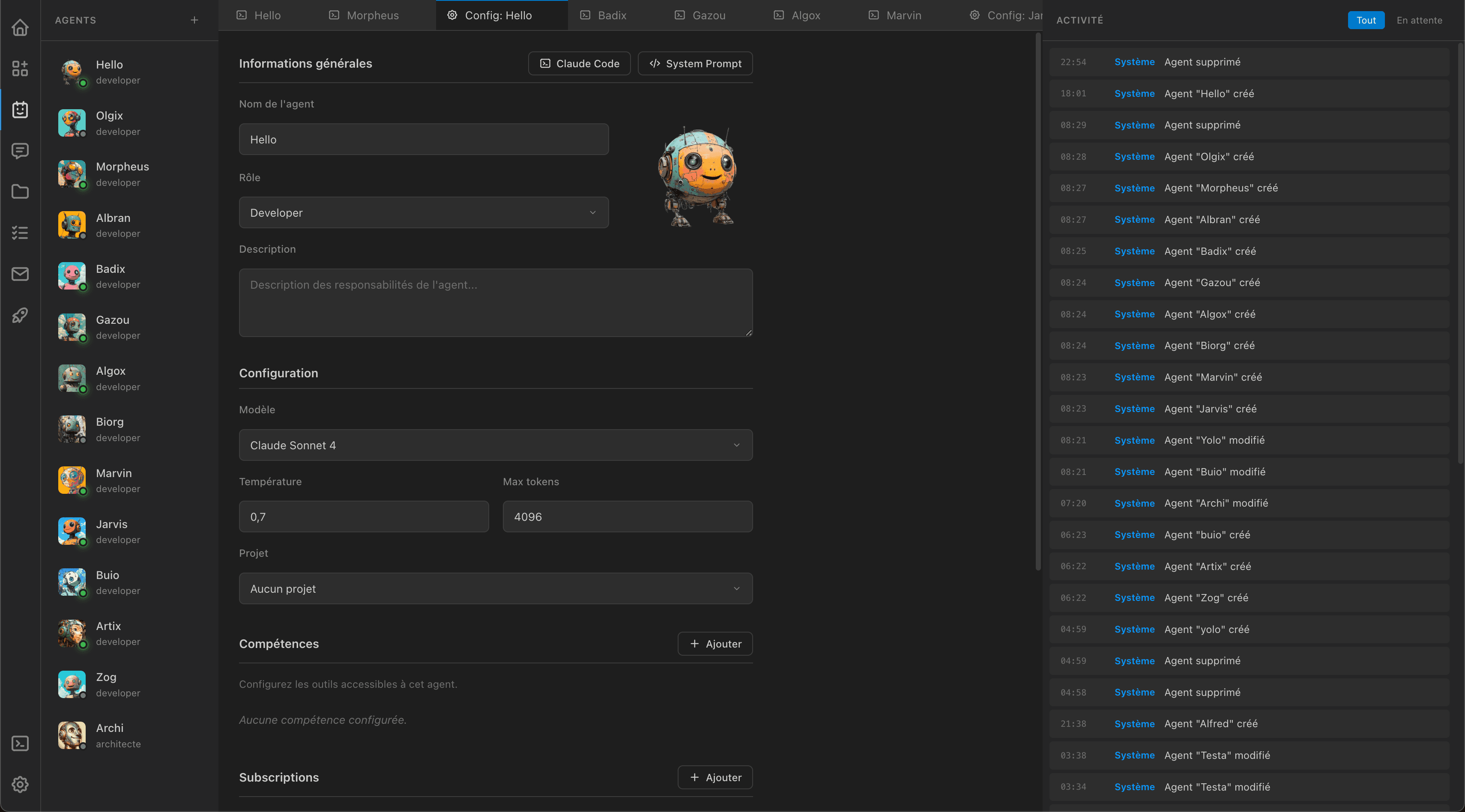 Nuaneo multi-agent AI cockpit screenshot