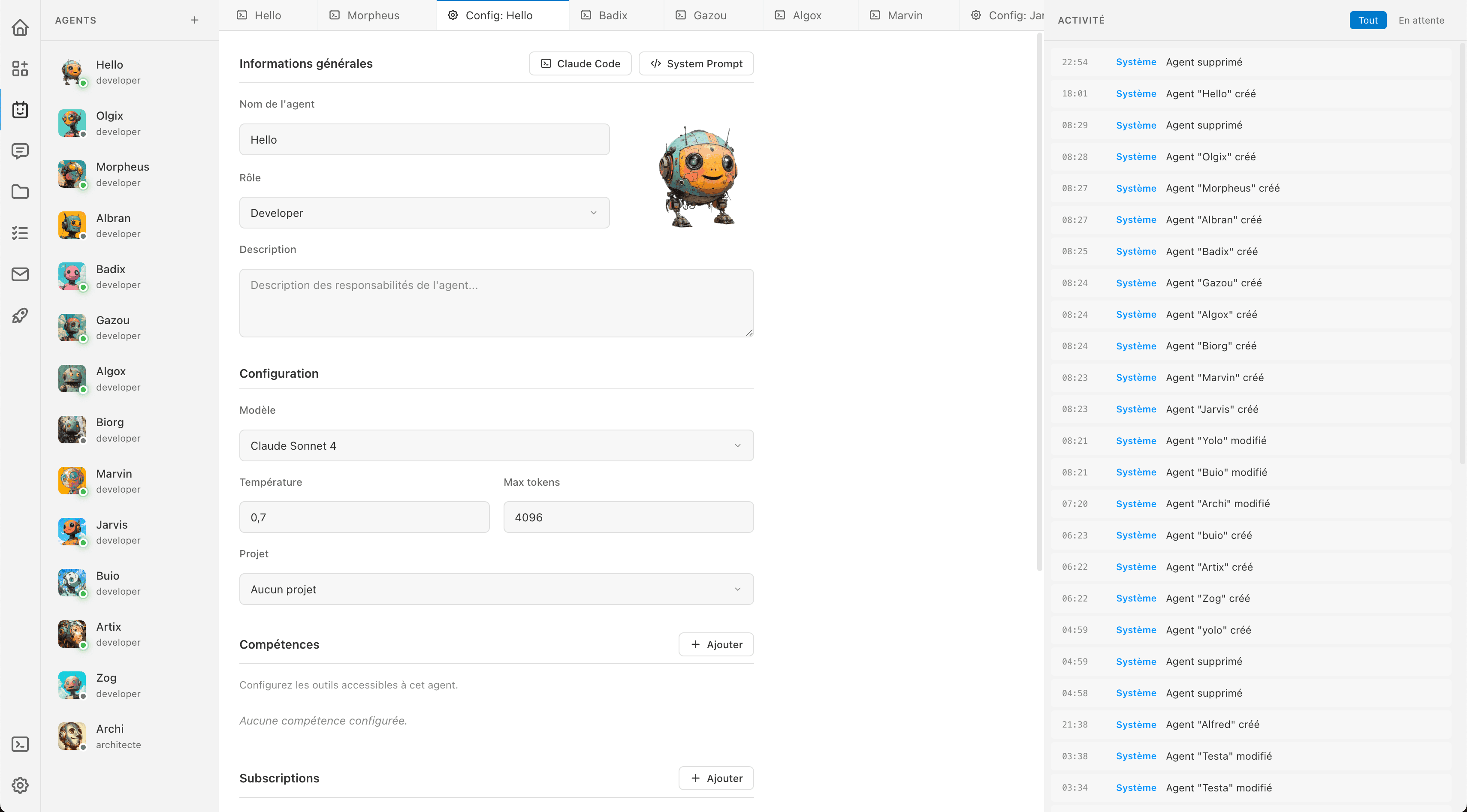 Nuaneo multi-agent AI cockpit screenshot